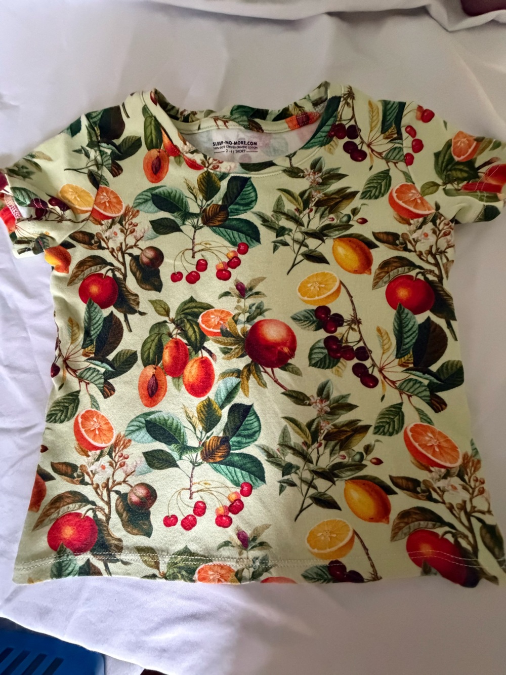 European brand sleep-no-more.com  size 2 3 yrs vintage style fruit t-shirt